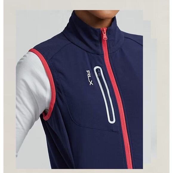 Ralph Lauren Womens S Vest Performance Sport Sleeveless Jacket Full Zip Navy RLX - Picture 3 of 10